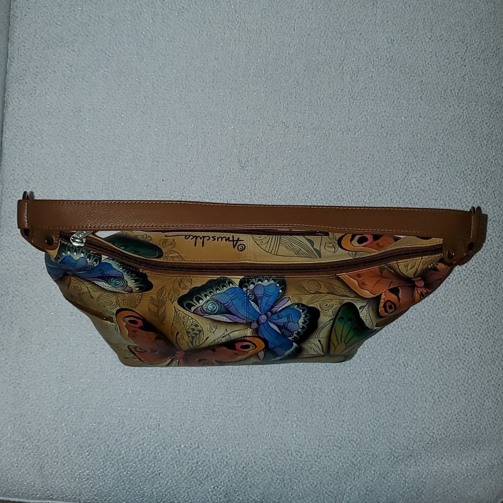 NWT Anuschka Butterfly Hobo Shoulder Bag Purse - Picture 7 of 16